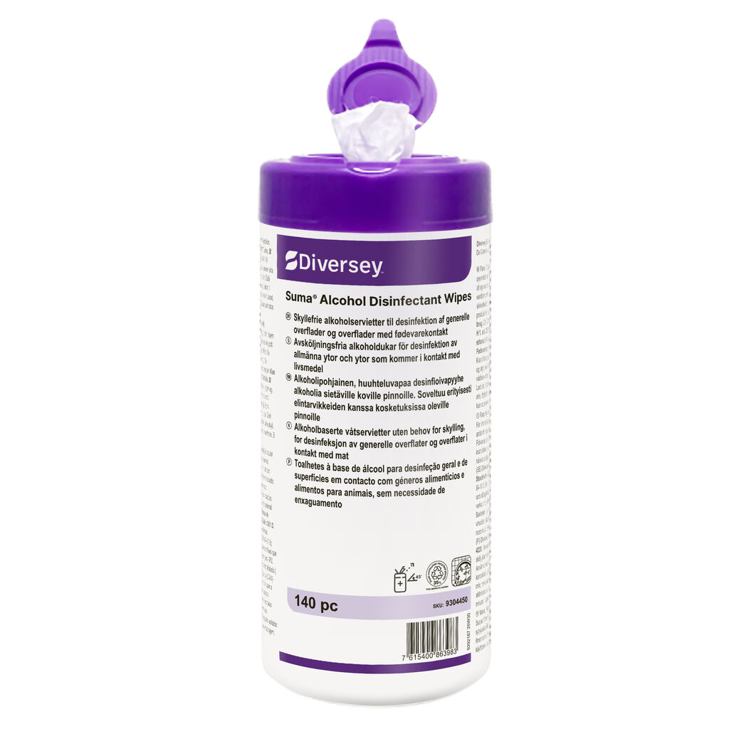 Suma Alcohol Disinfectant Wipe 6x140stk. - Alkohol-servietter til hårde overflader, der ikke skal skylles af
